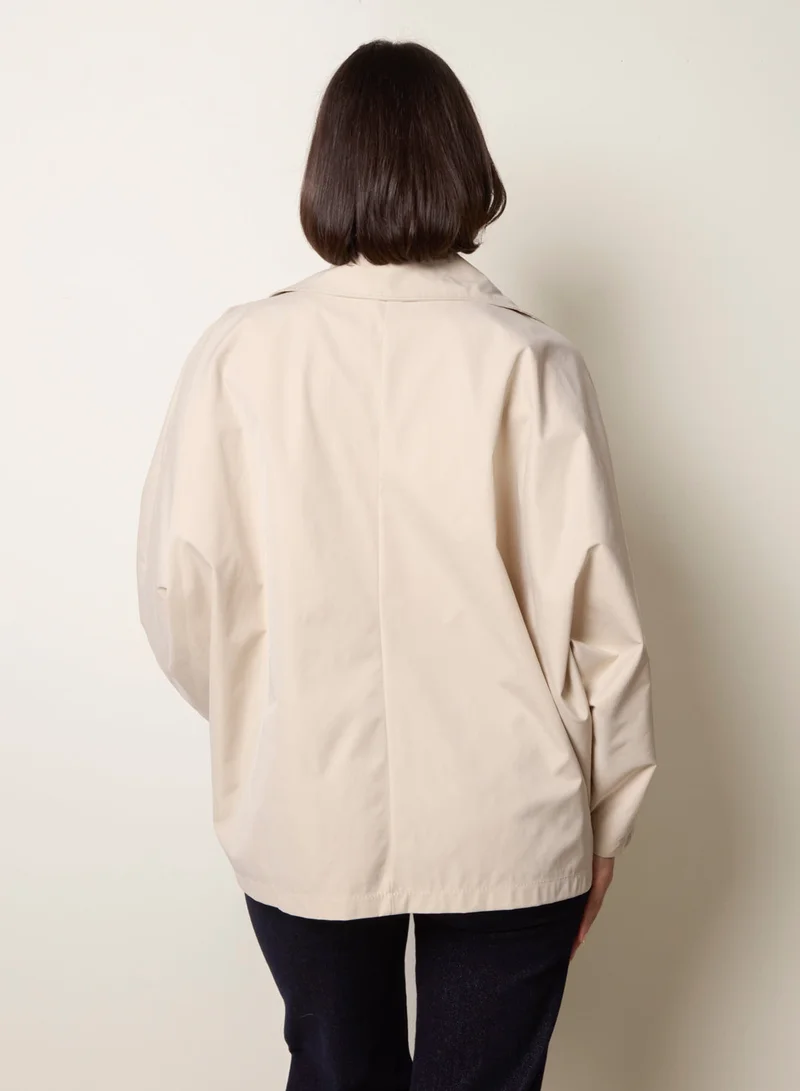 Blue Vanilla Oversized Short Length Trench Coat